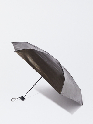 Small Printed Umbrella, Grey, hi-res