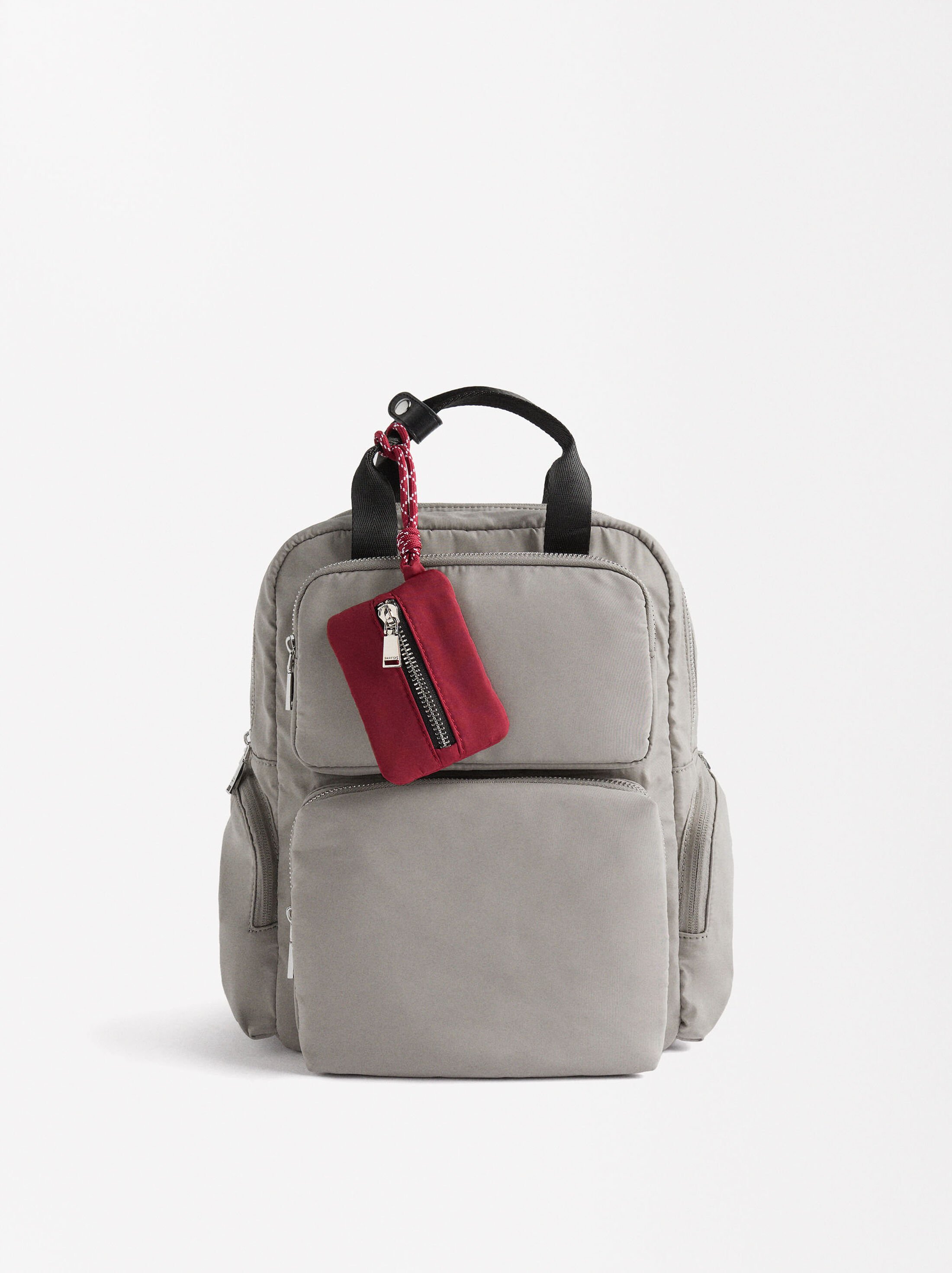 Nylon backpack with pendant image number 0.0