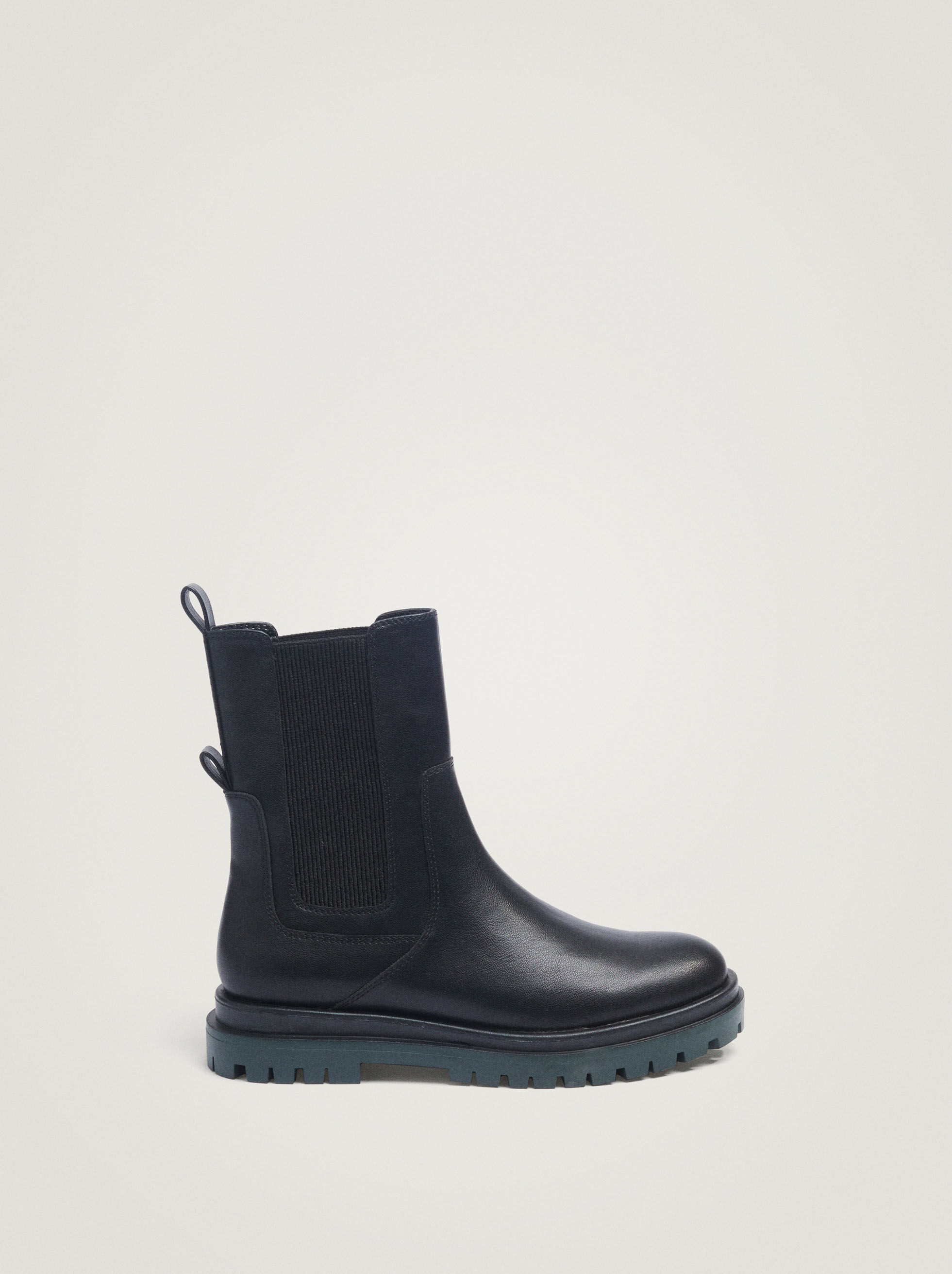 black wet look ankle boots