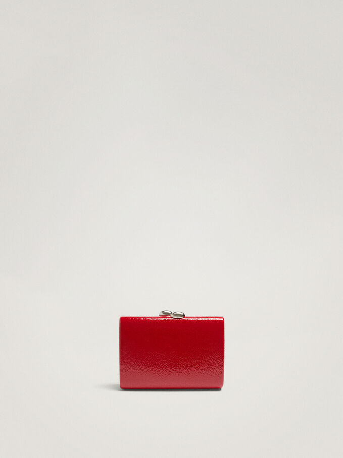 Party Patent Clutch Bag, Red, hi-res