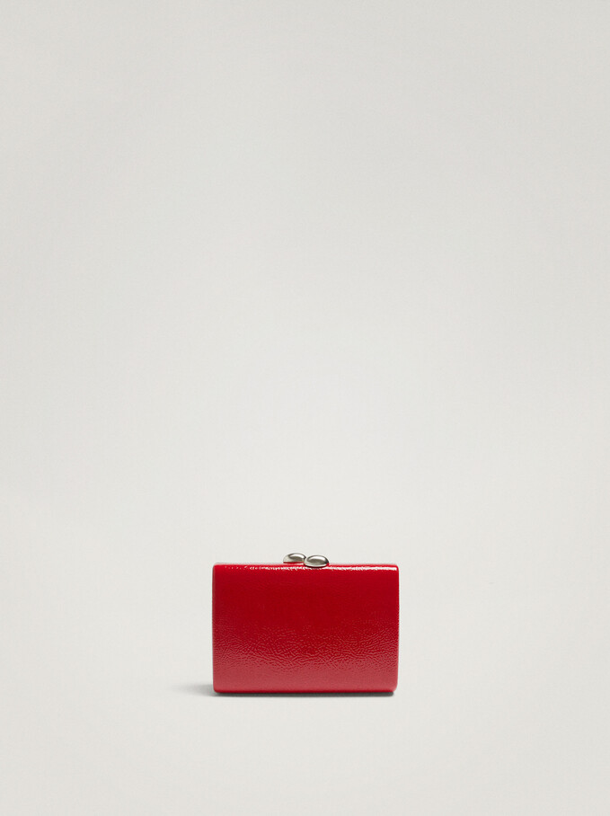 Party Patent Clutch Bag, Red, hi-res