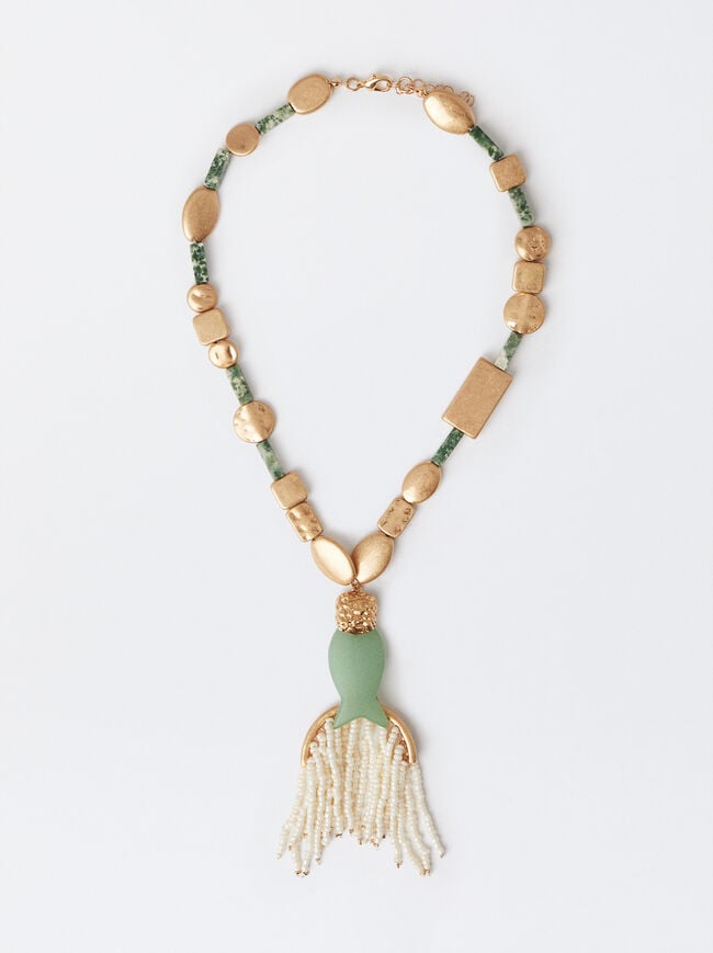 Gold Necklace With Stones