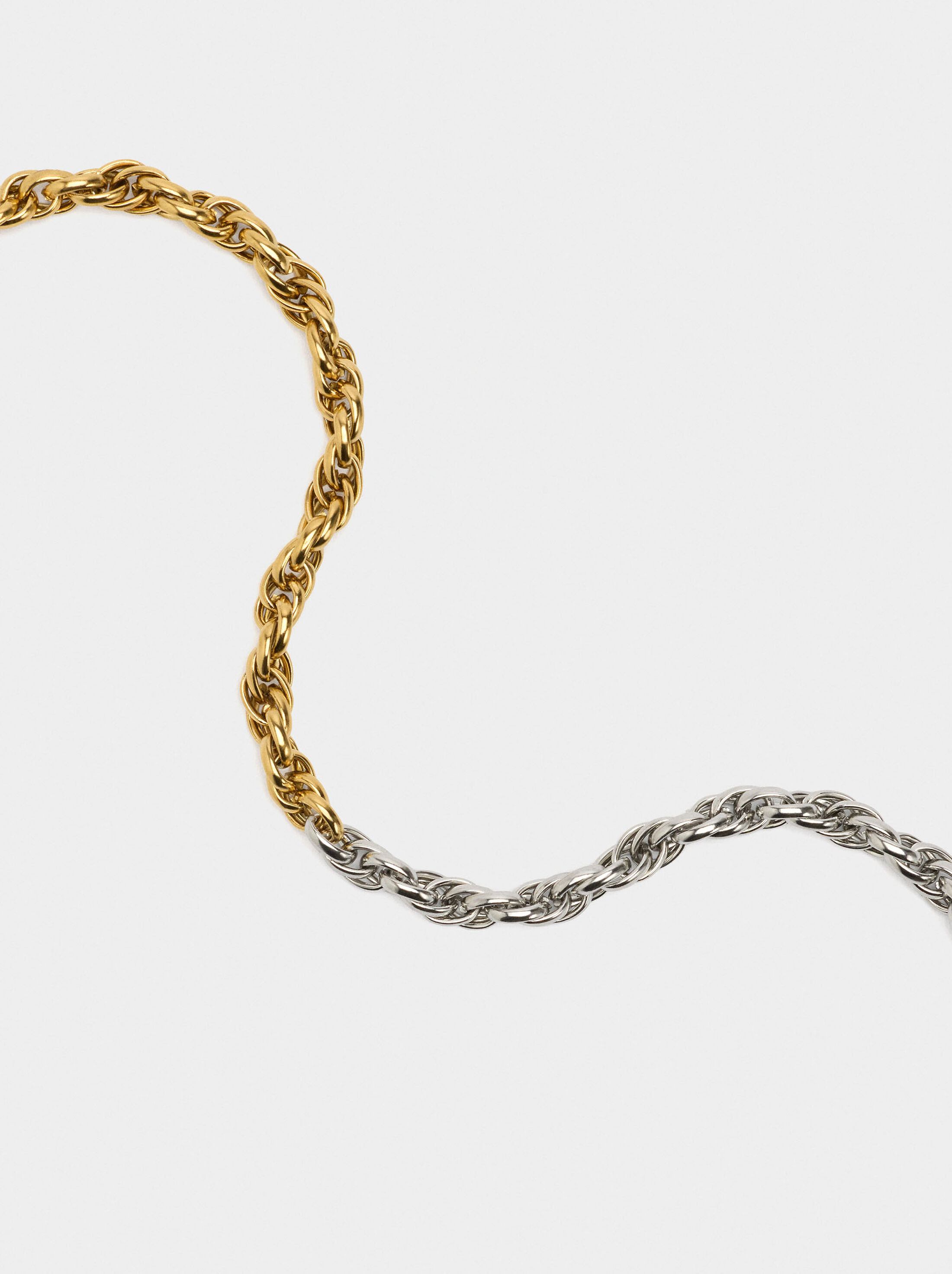 Bicolor bracelet with links - stainless steel image number 1.0