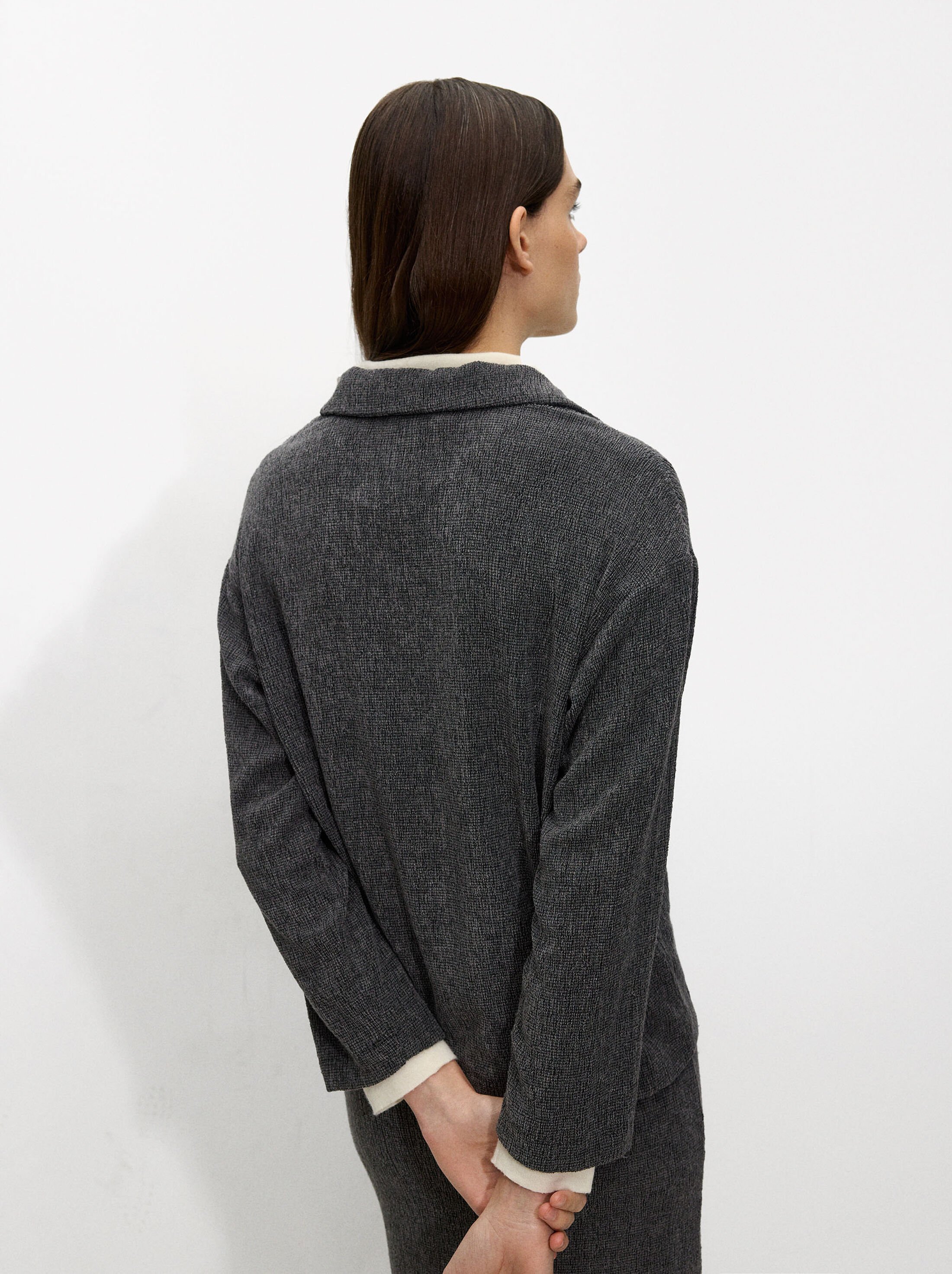 Long-sleeve sweater with texture image number 4.0