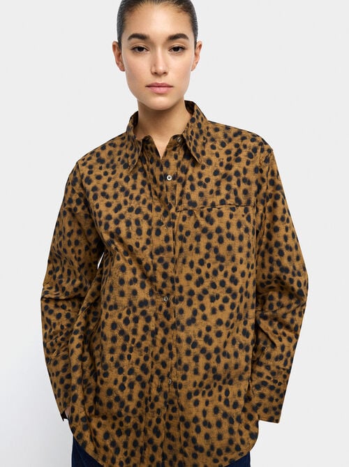 Camisa de estampado animal 100% algodón