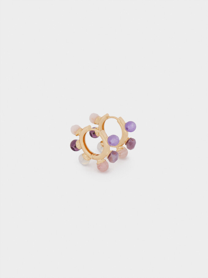 Créoles Petites Avec Perles Fantaisie, Multicolore, hi-res