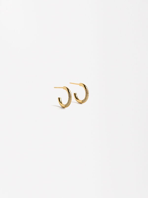 Hoops with zirconias - 925 sterling silver