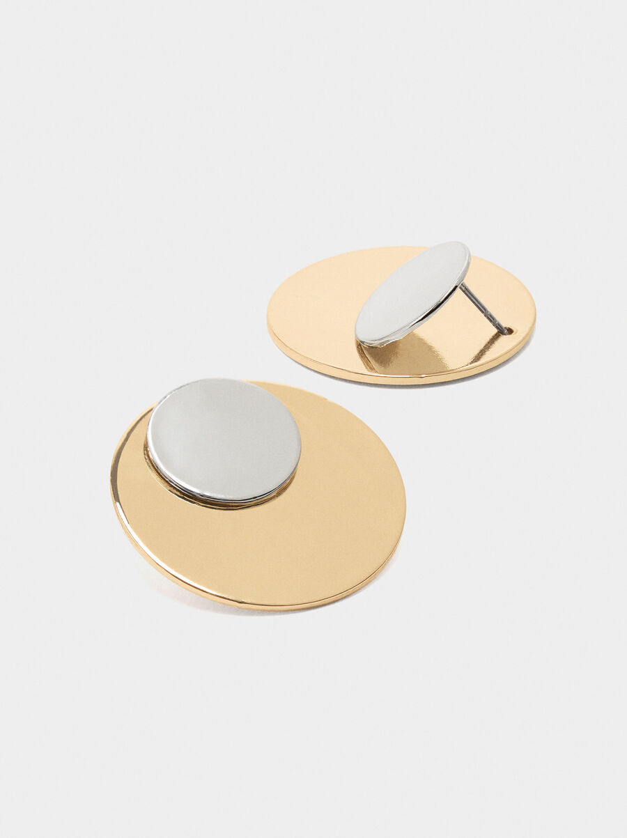 Bicolor round earrings