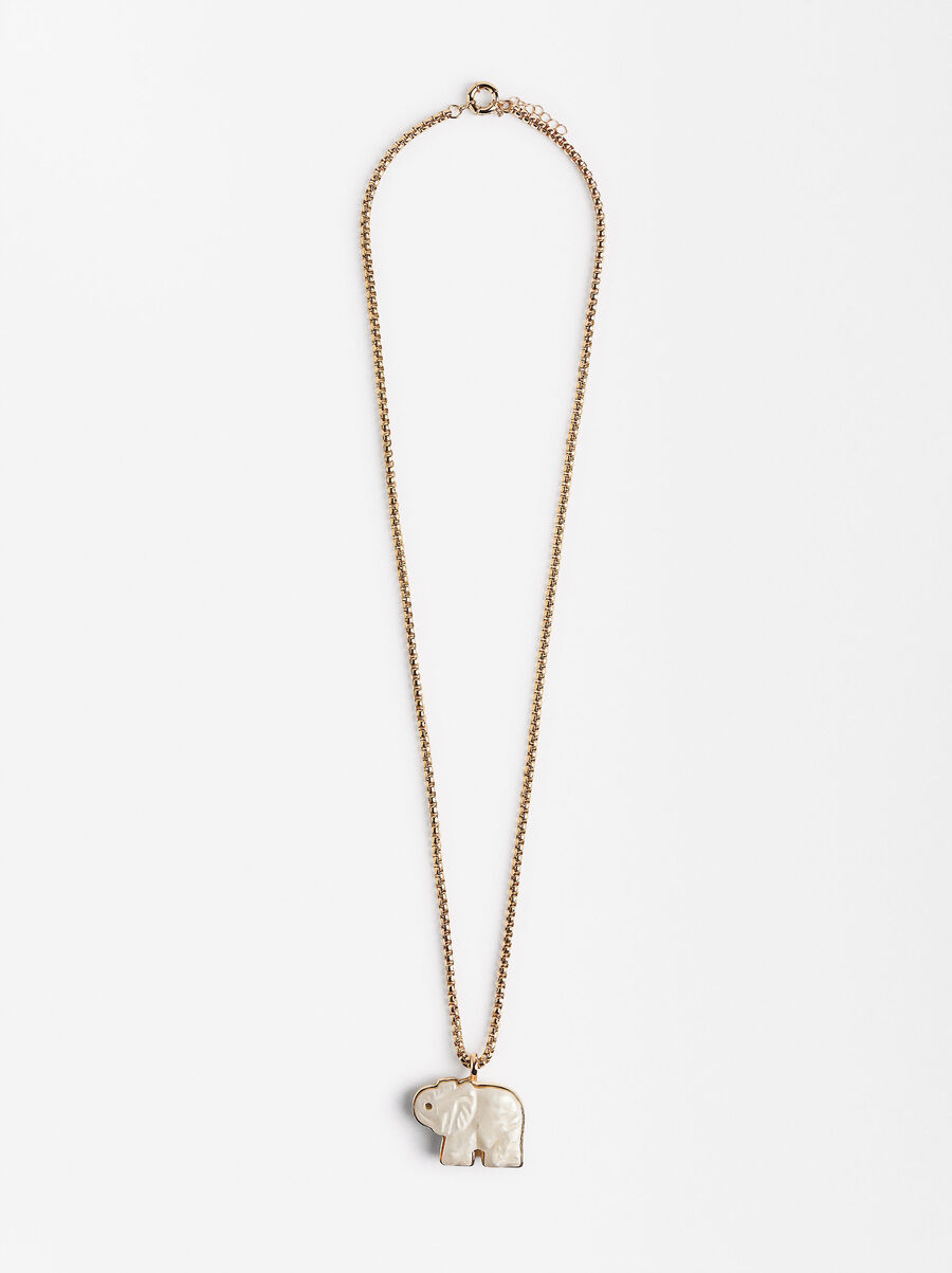 Collier long avec pendentif éléphant