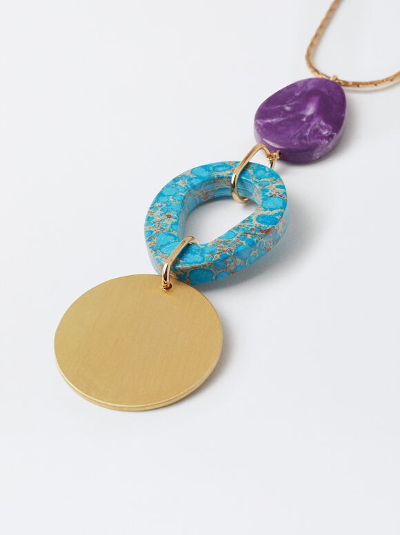 Necklace With Pendants, Multicolor, hi-res
