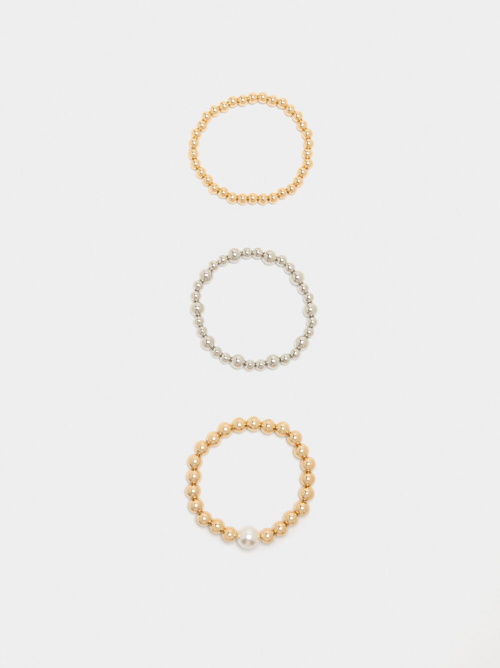 Set of three bicolor elastic bracelets