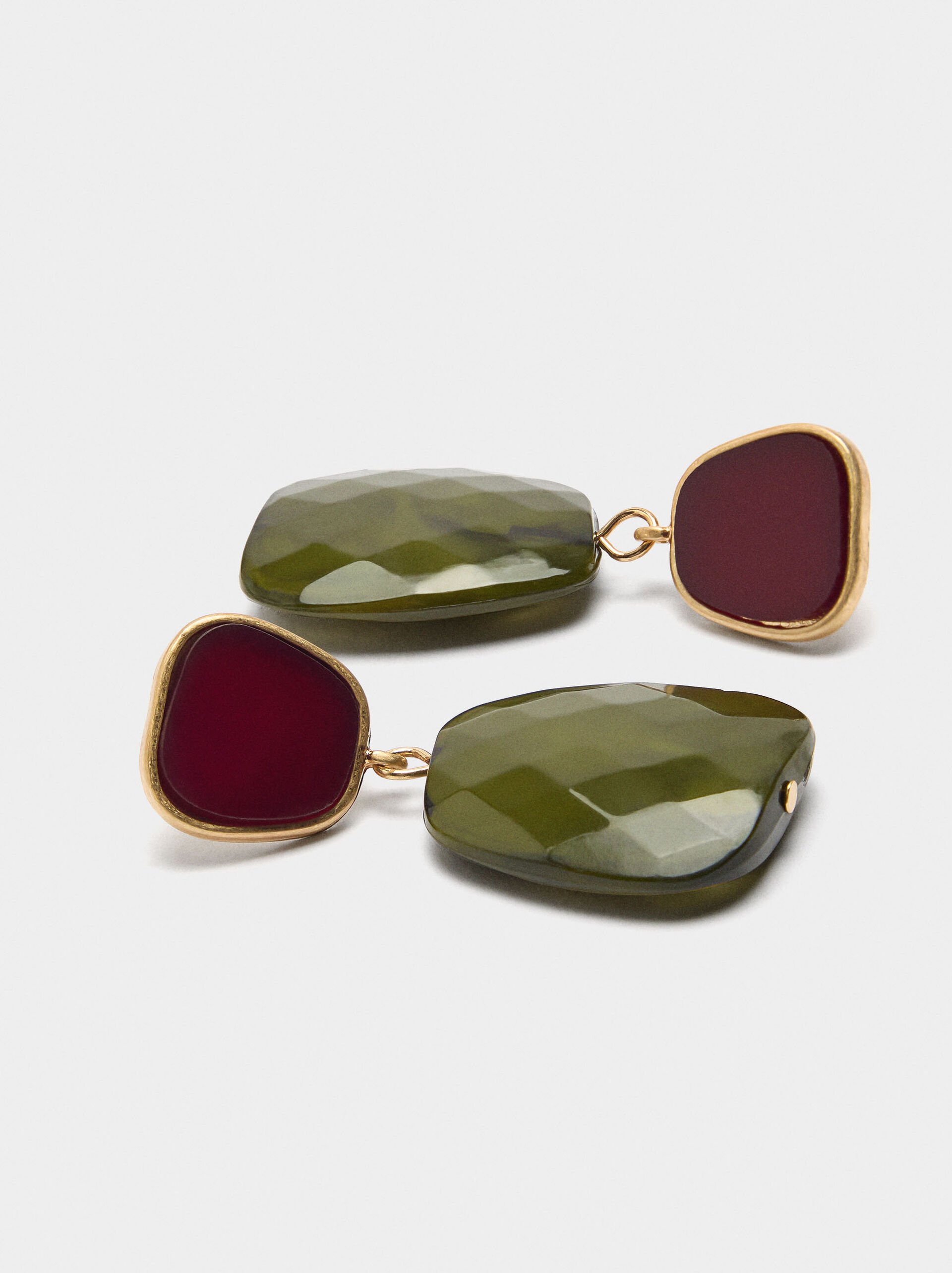 Long earrings with stone effect image number 2.0