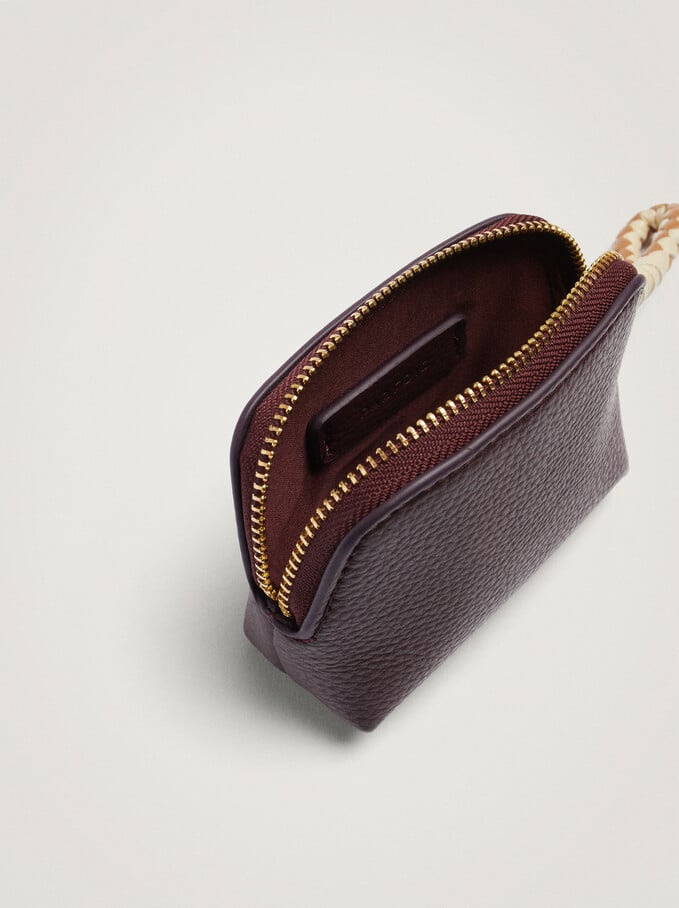Coin Purse With Cord, Bordeaux, hi-res