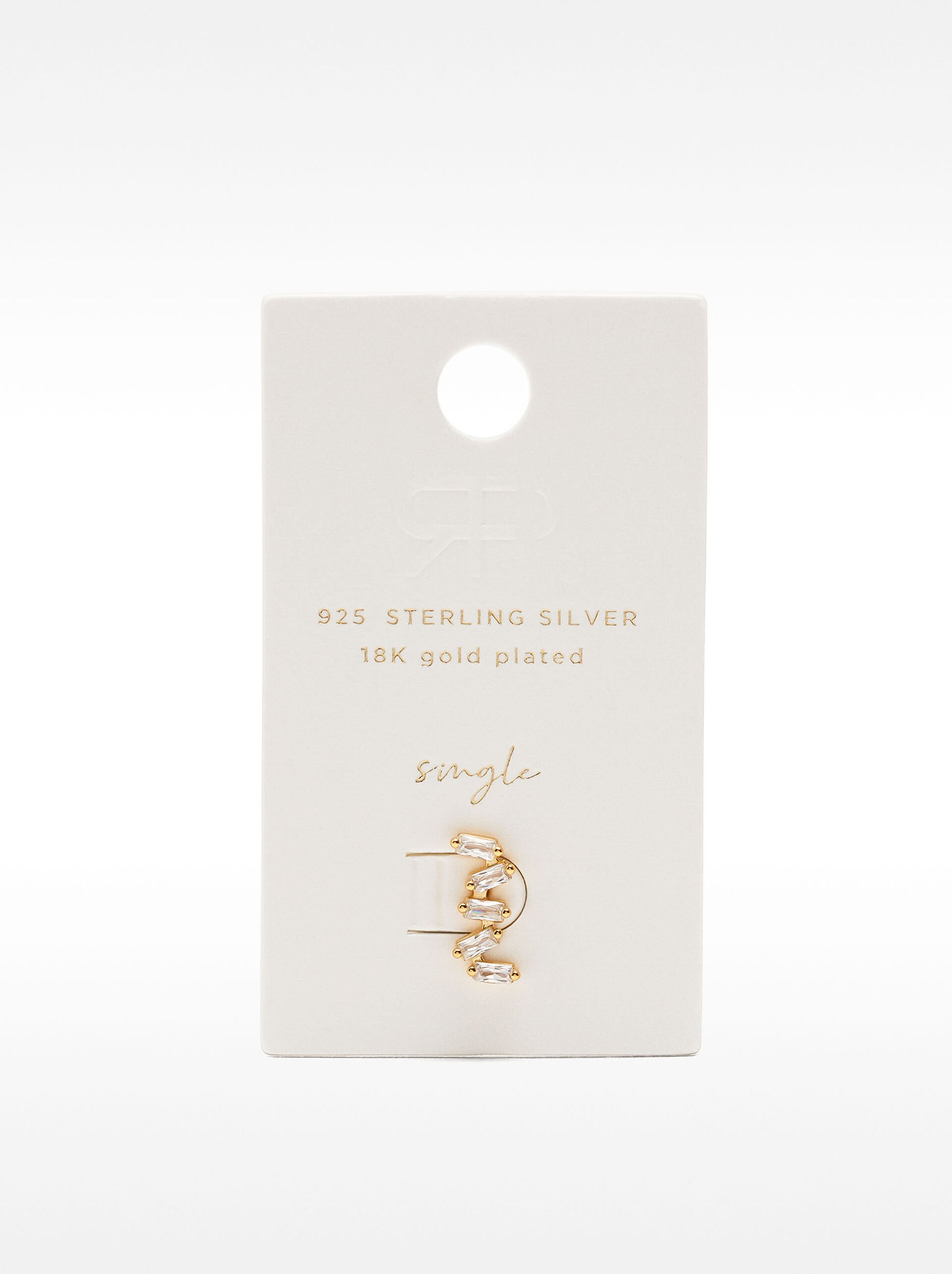 Zigzag earrings with crystals - sterling silver 925 image number 4.0