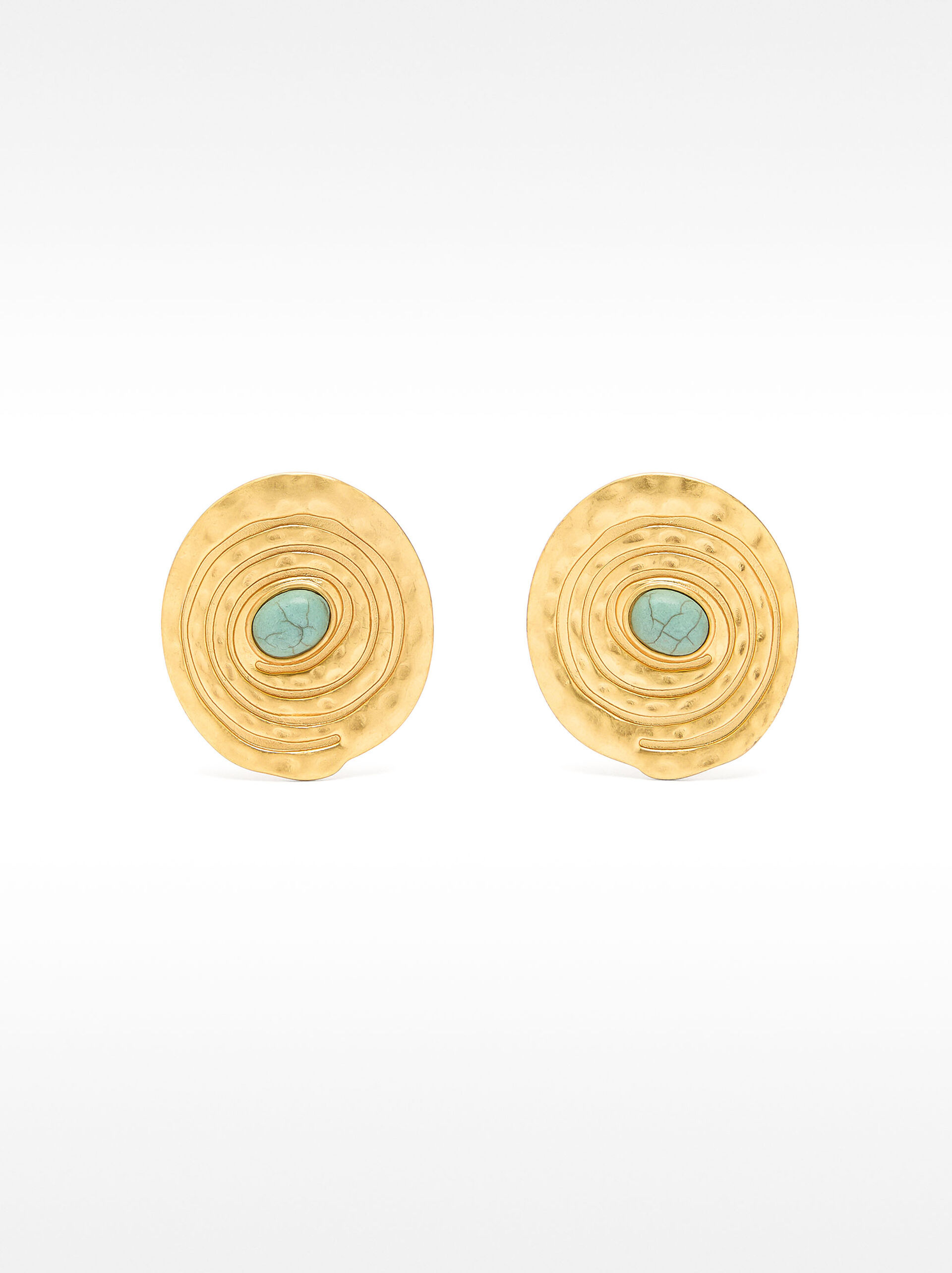 Round earrings with stone image number 1.0