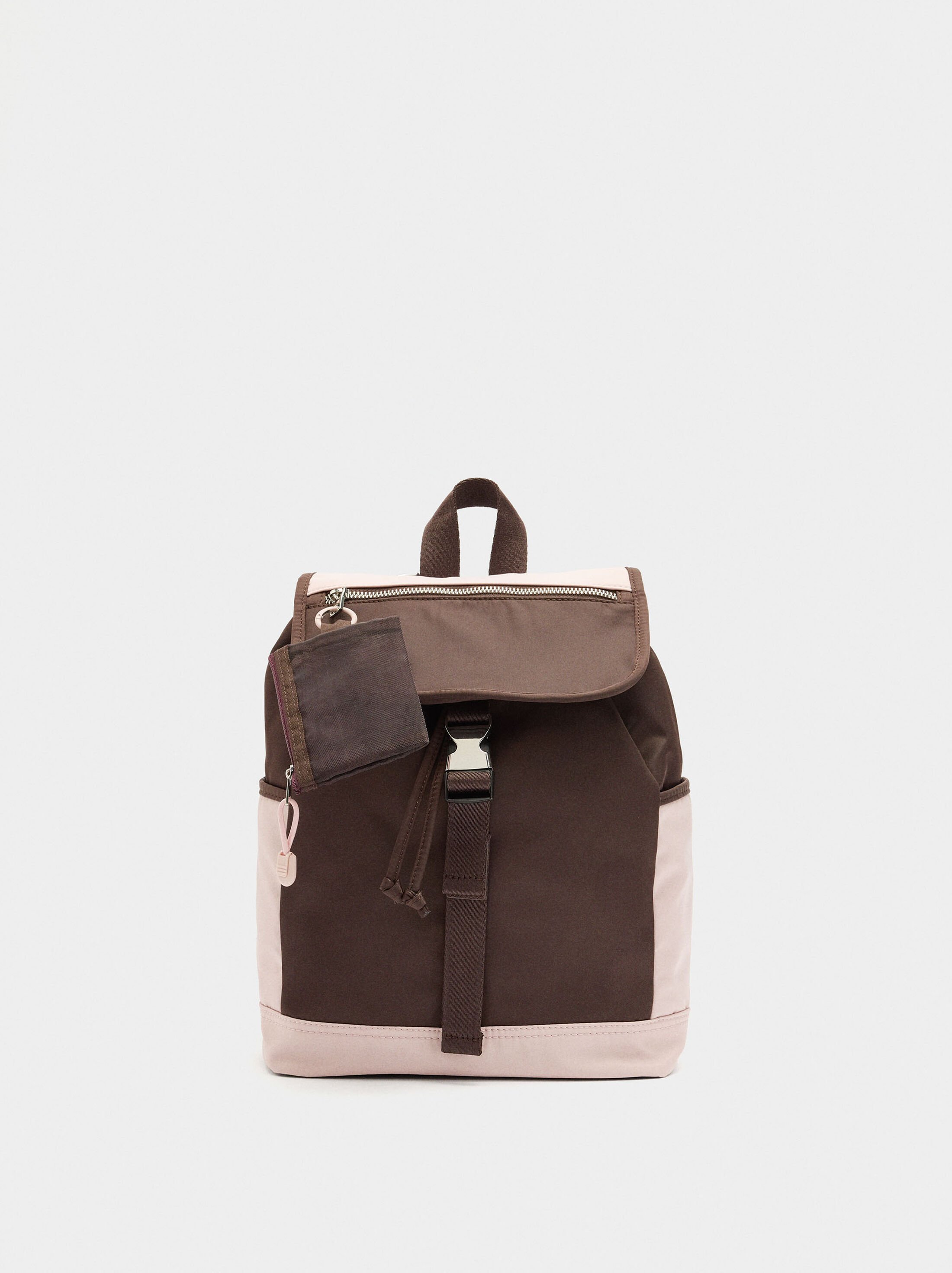 Nylon colour block backpack image number 0.0