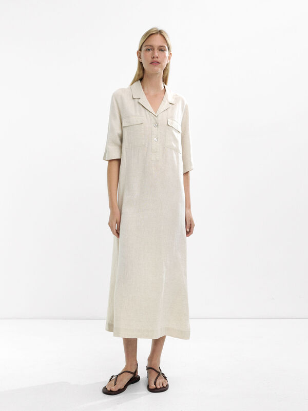 Long shirtdress 100% linen