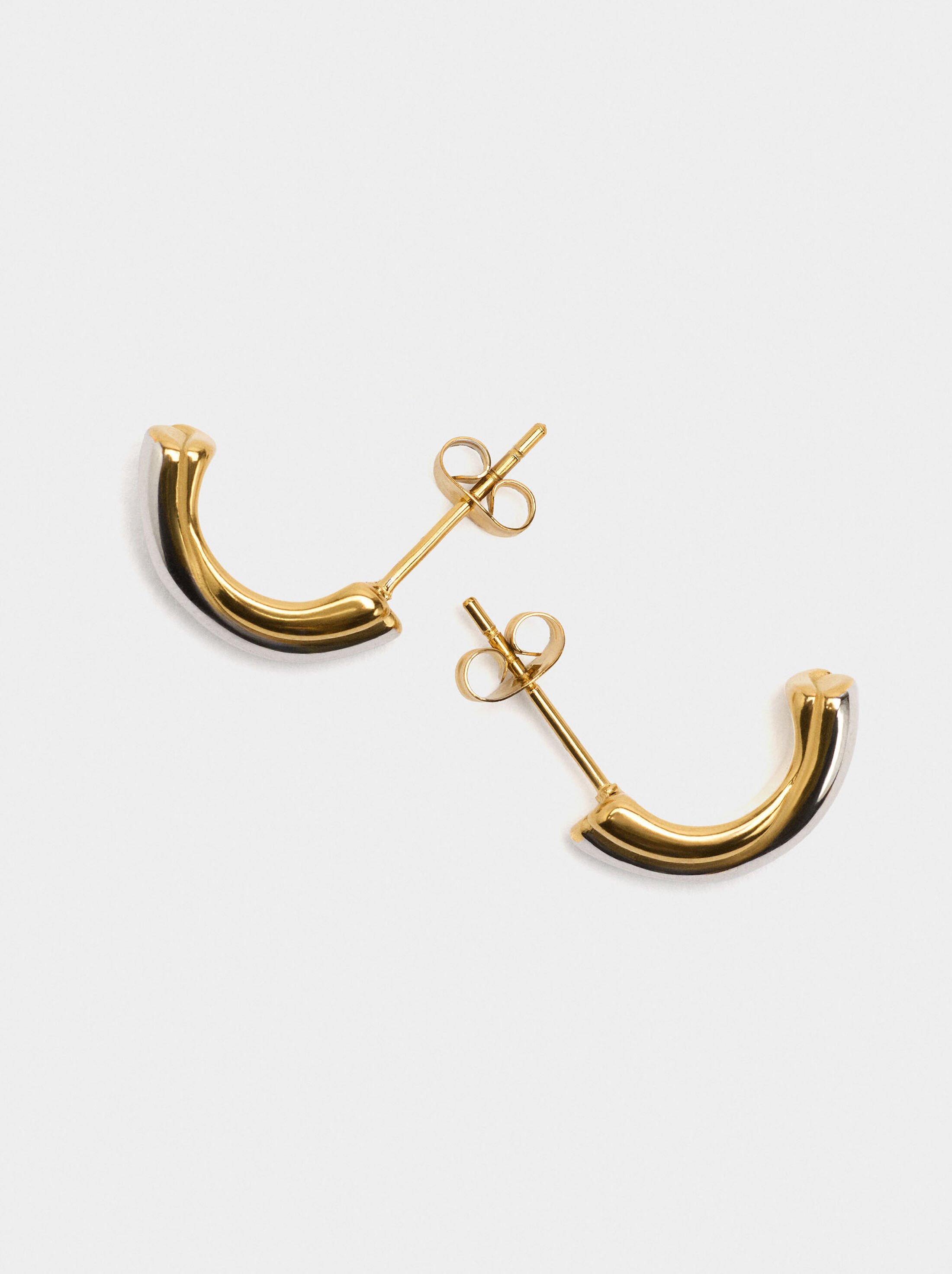 Bicolor earrings - stainless steel image number 2.0