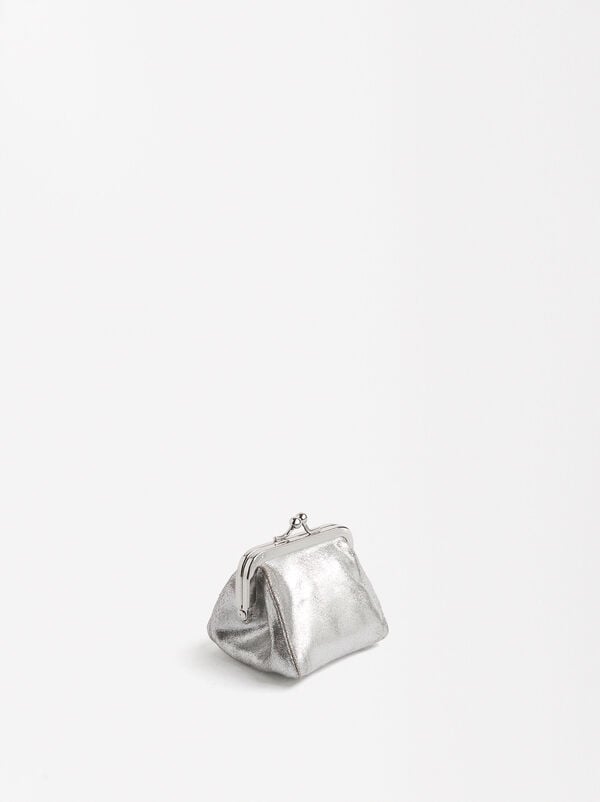 Metallic leather coin purse