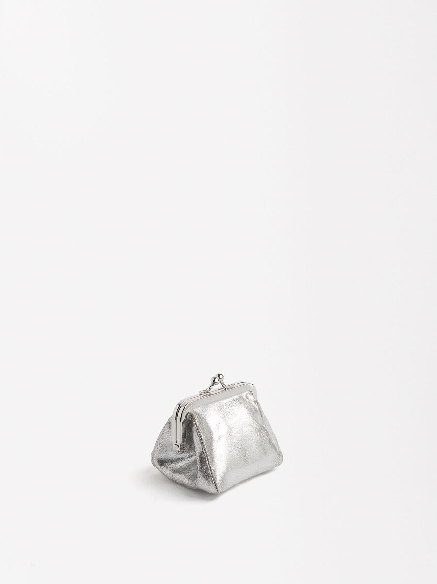 Metallic leather coin purse