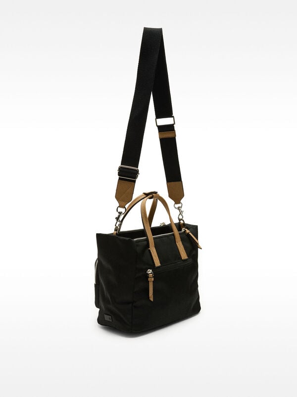 Nylon tote bag with pendant
