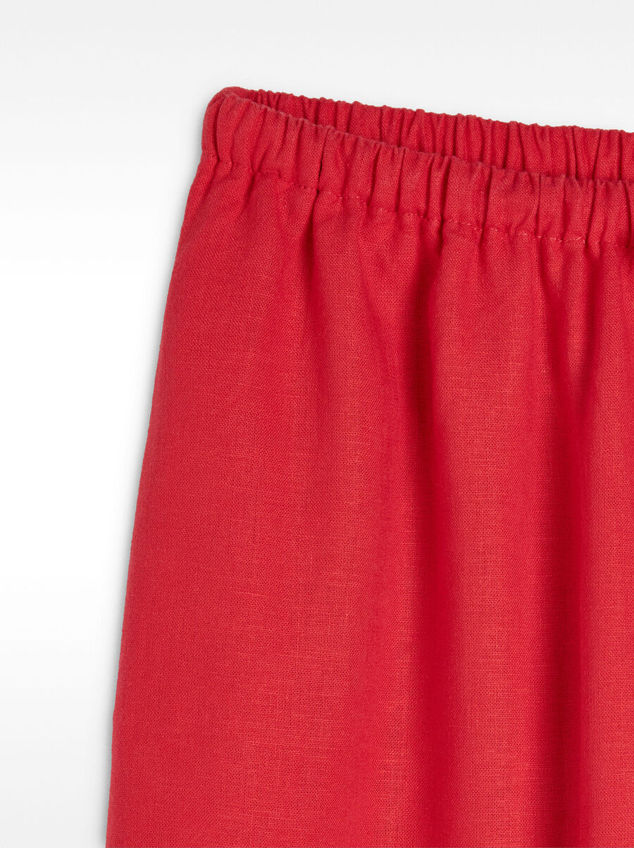 Linen-blend trousers with elastic waistband
