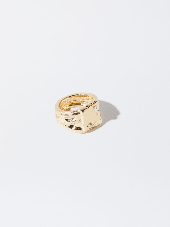 Gold-Toned Ring With Pearl image number 3.0