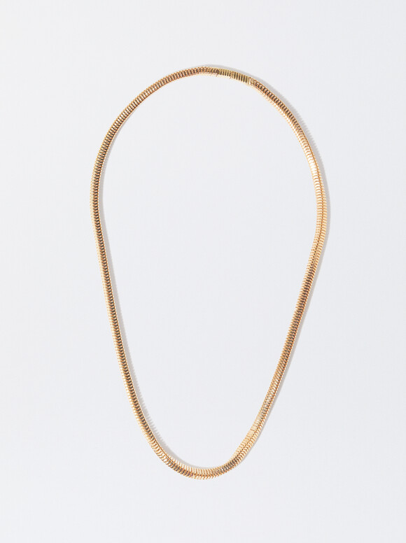 Gold-Toned Chain Necklace, Golden, hi-res