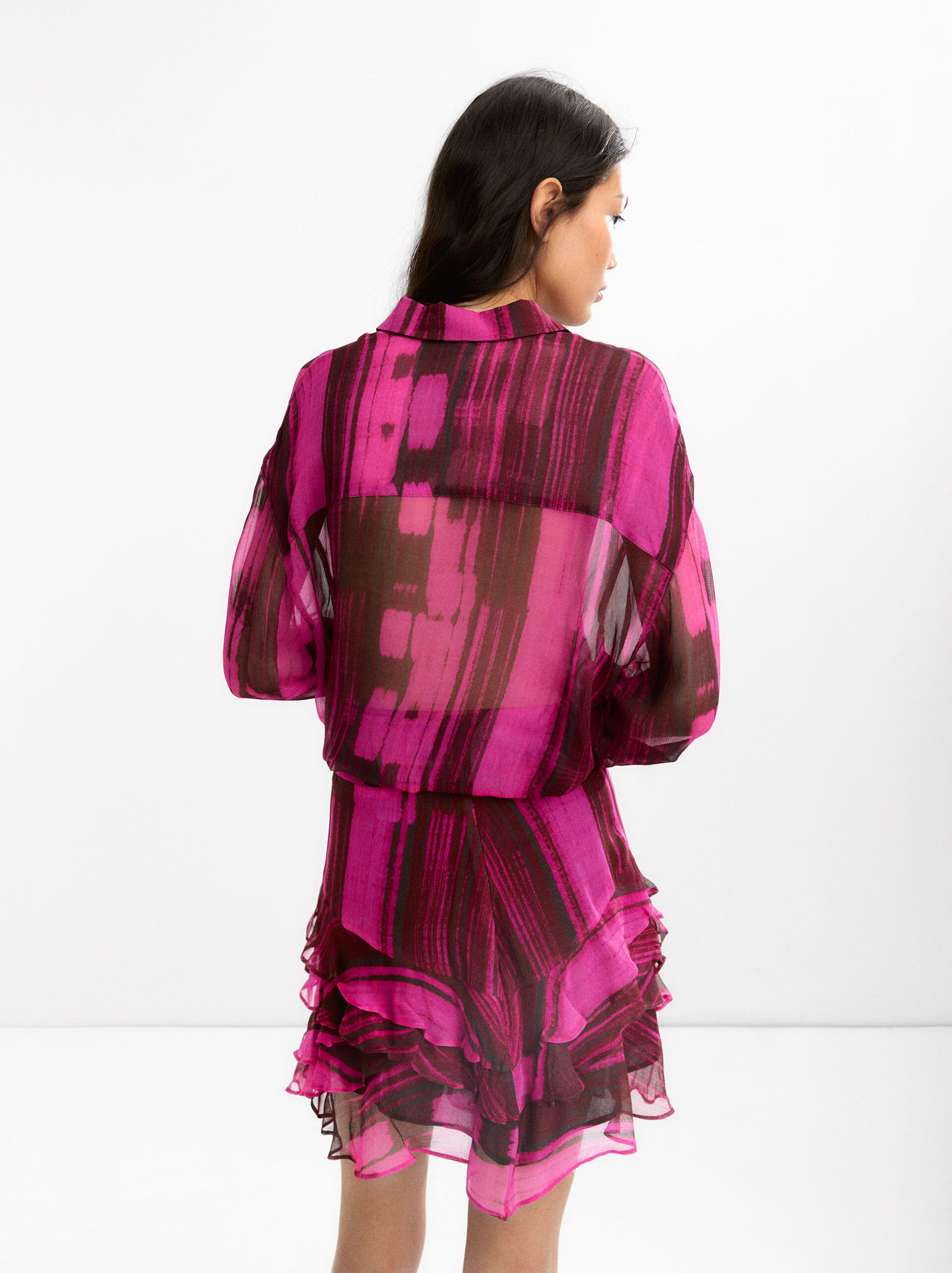 Printed skirt with ruffles image number 3.0