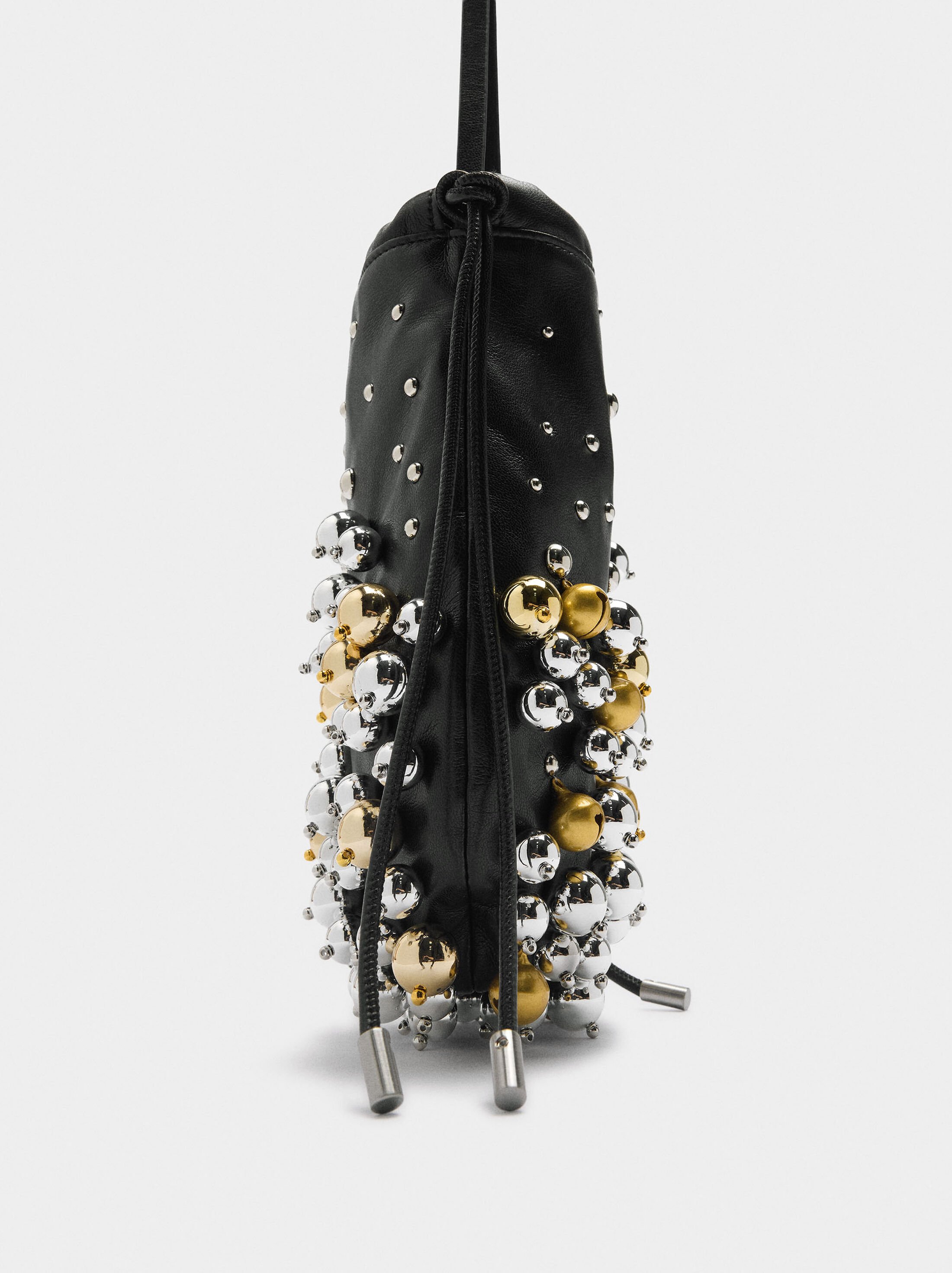 Party bag leather-effect with spheres image number 2.0