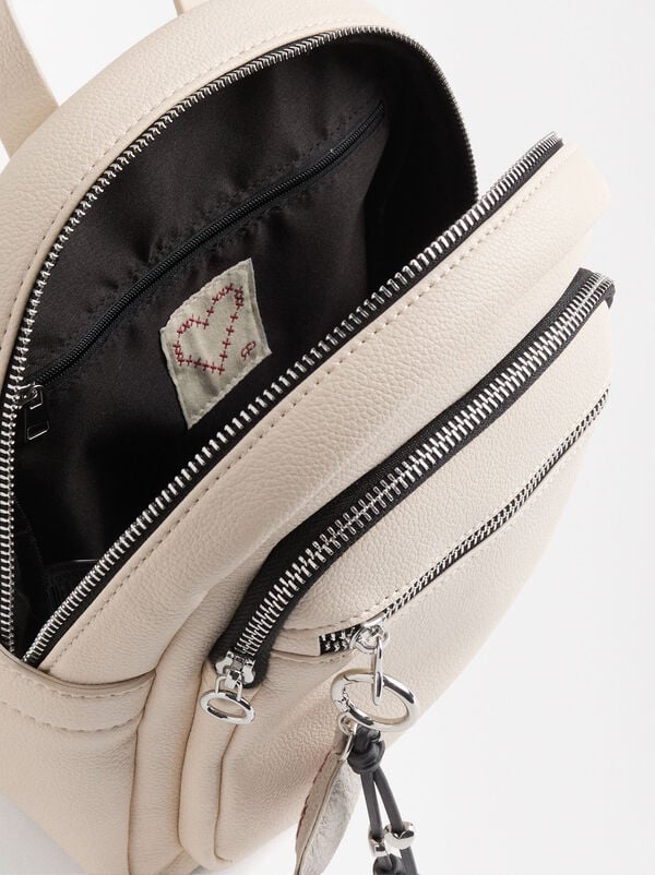 Backpack with heart pendant