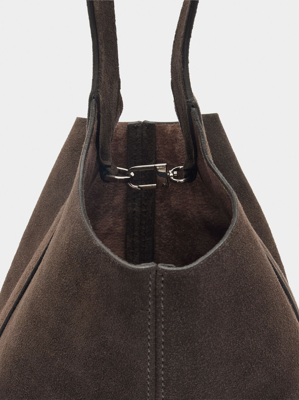 Suede bucket bag