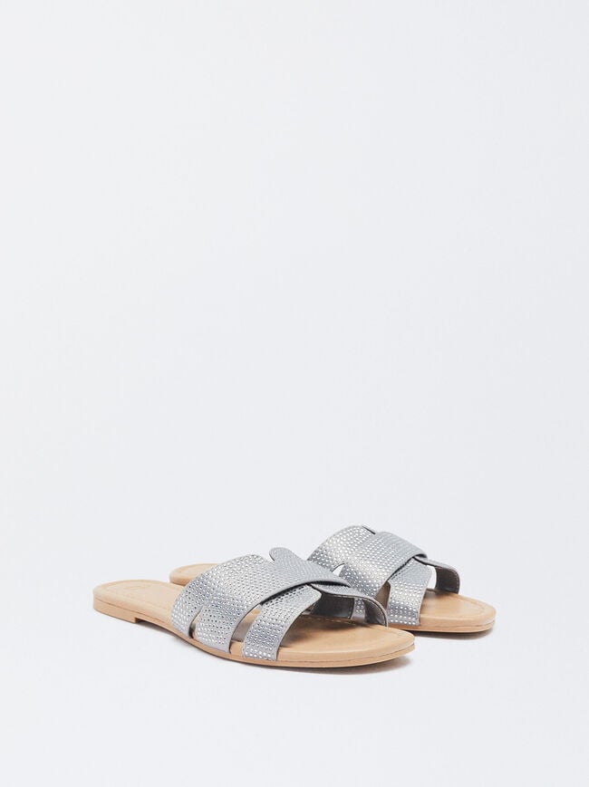 Flat Sandals With Glitter