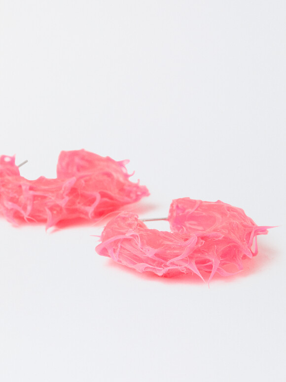Silicone Earrings, Pink, hi-res