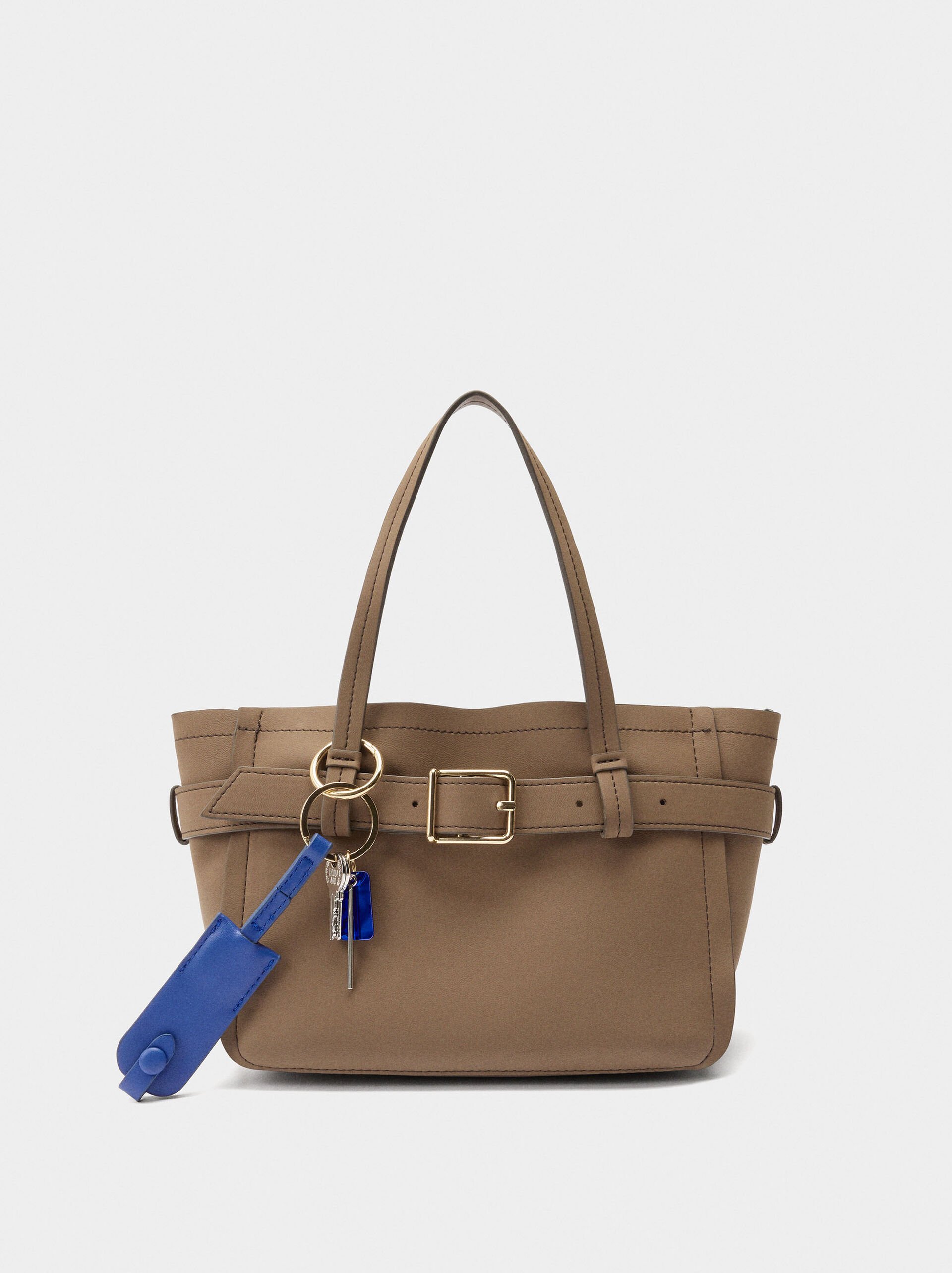 Tote bag with belt and pendant image number 0.0