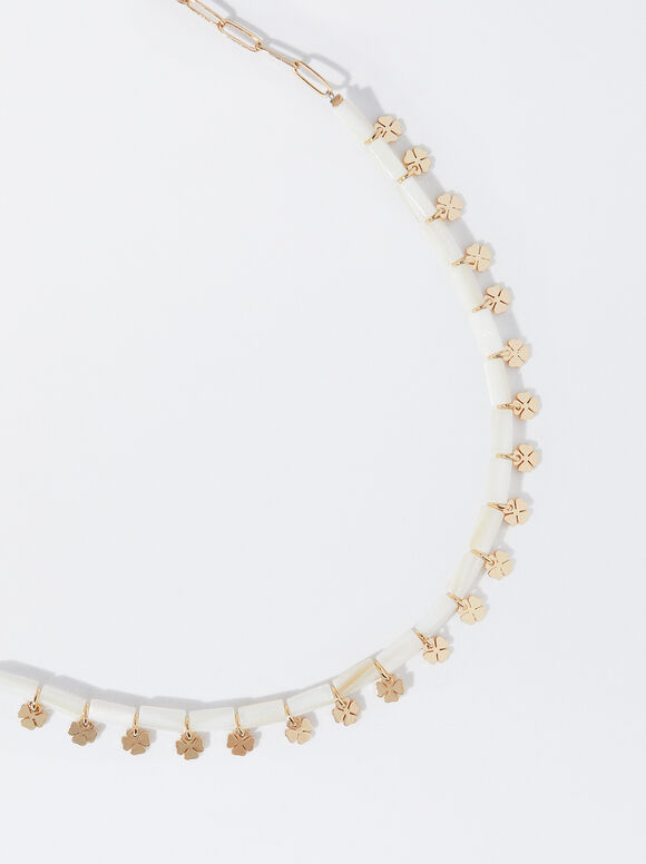 Necklace With Shamrock, Golden, hi-res