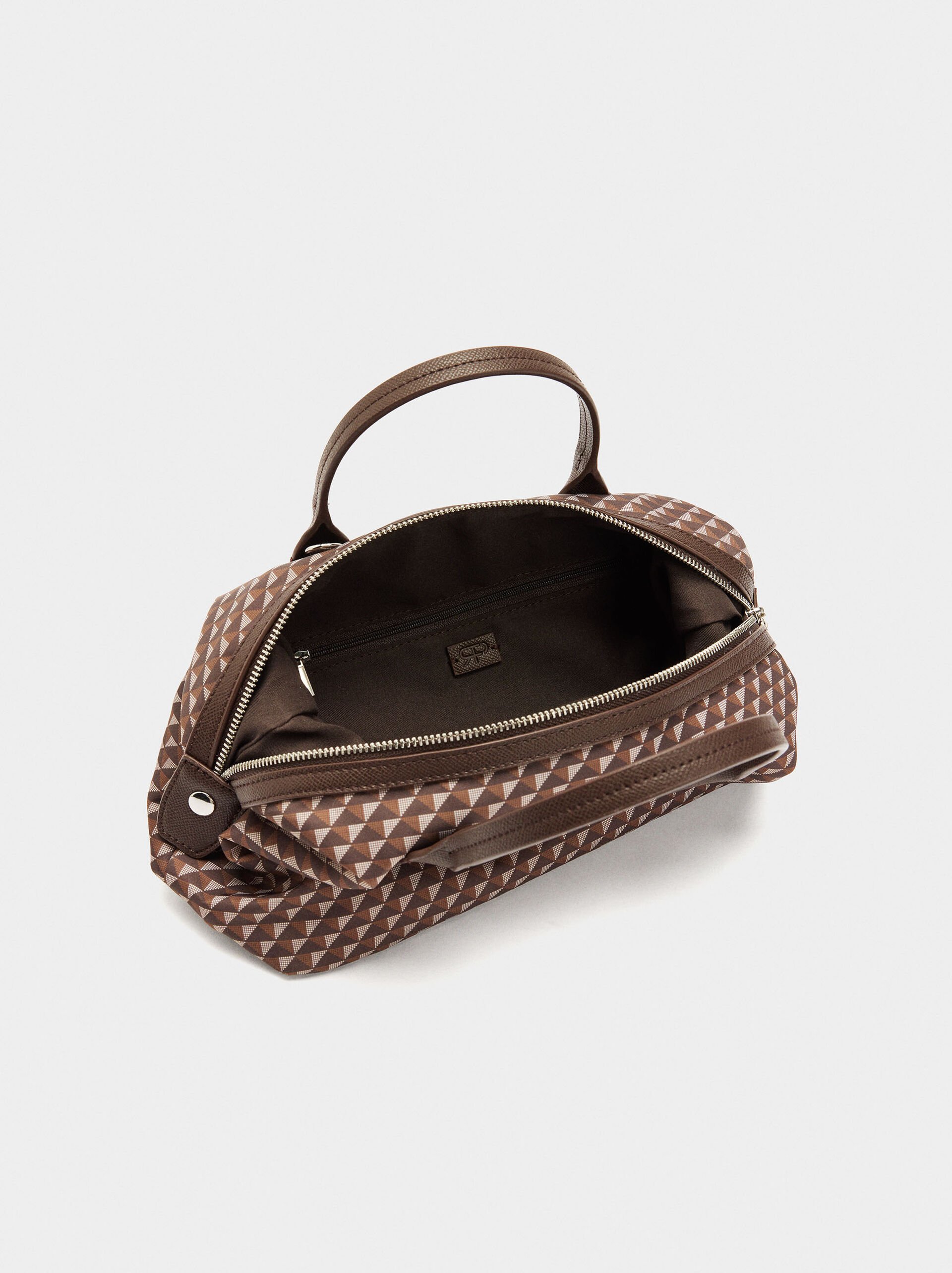 Printed nylon tote bag image number 4.0