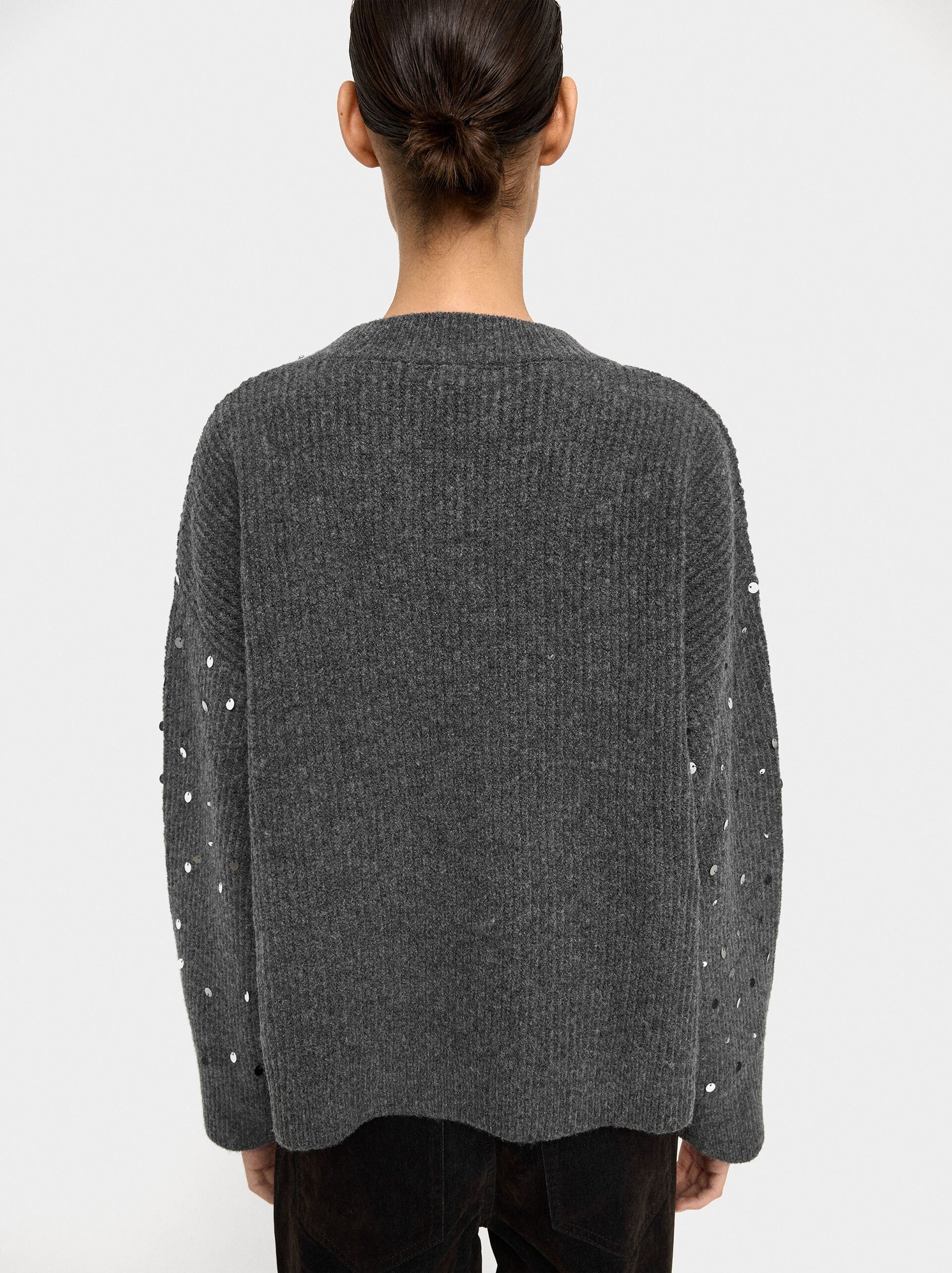 Knit sweater with sequins image number 3.0