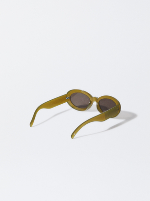 Oval Sunglasses, Khaki, hi-res