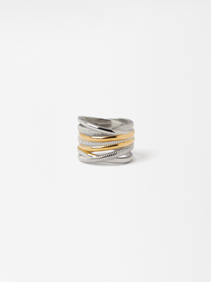 Two-Tone Stainless Steel Ring, , hi-res