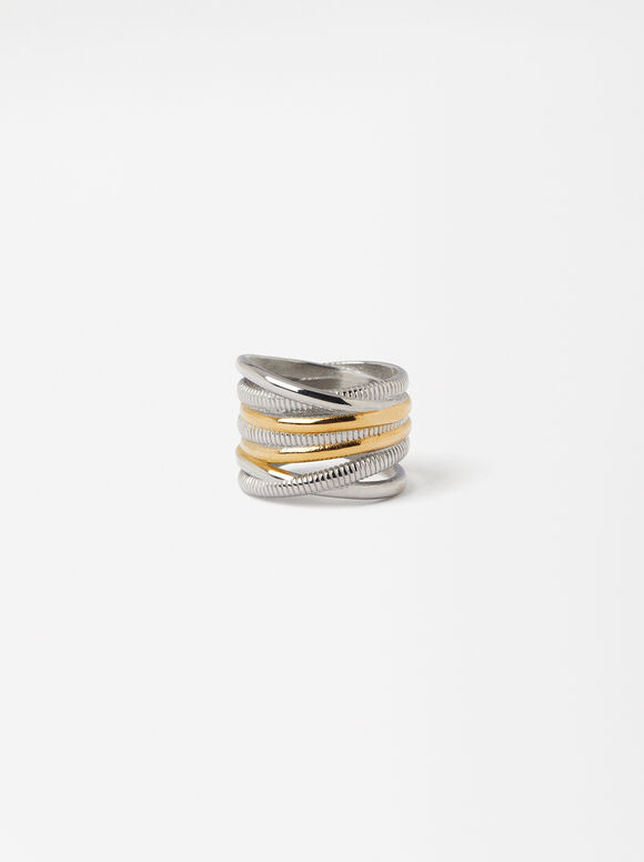 Two-Tone Stainless Steel Ring, , hi-res