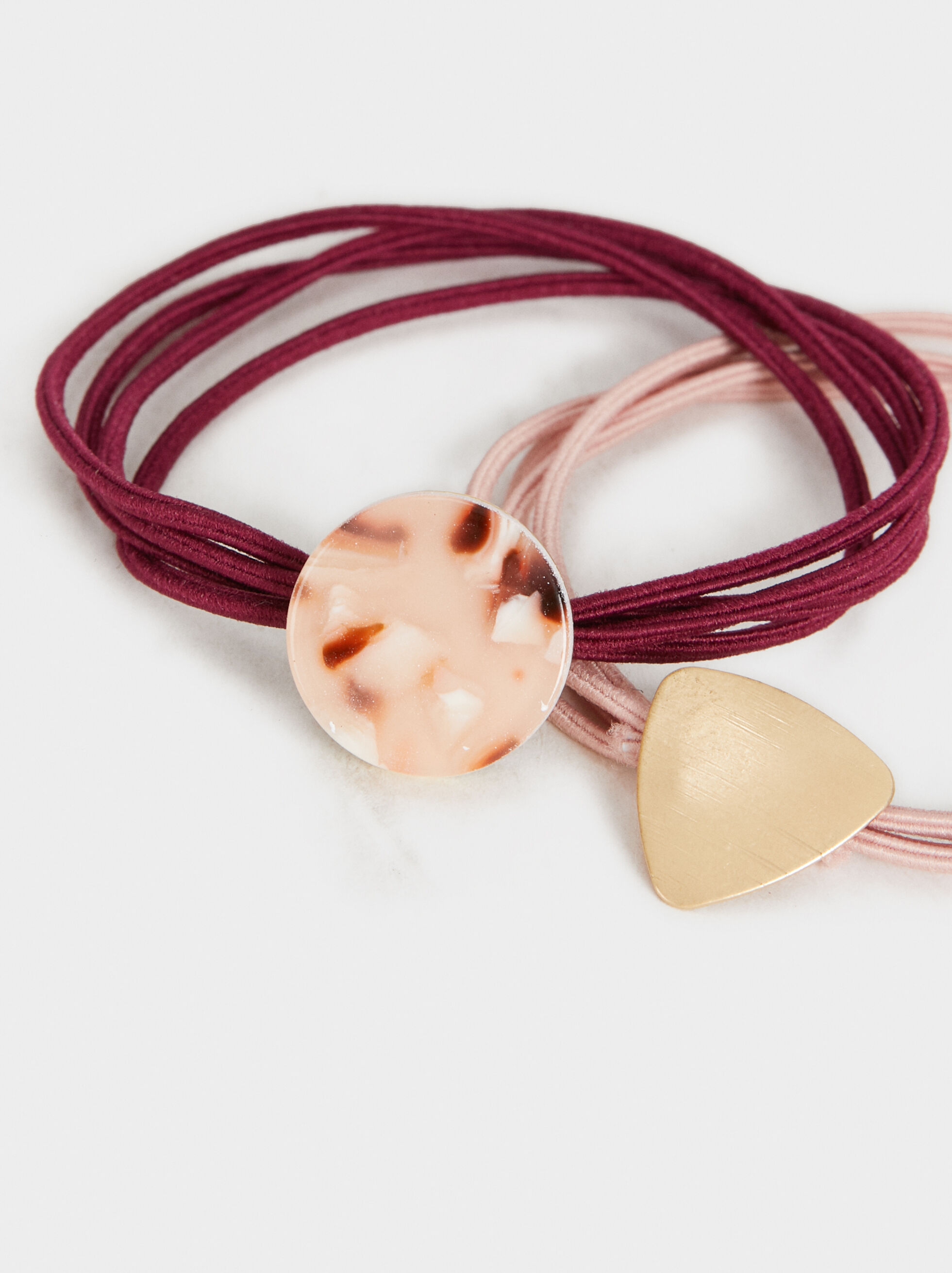 Set Of Hair Ties With Metal Piece Hair Accessories Parfois Com