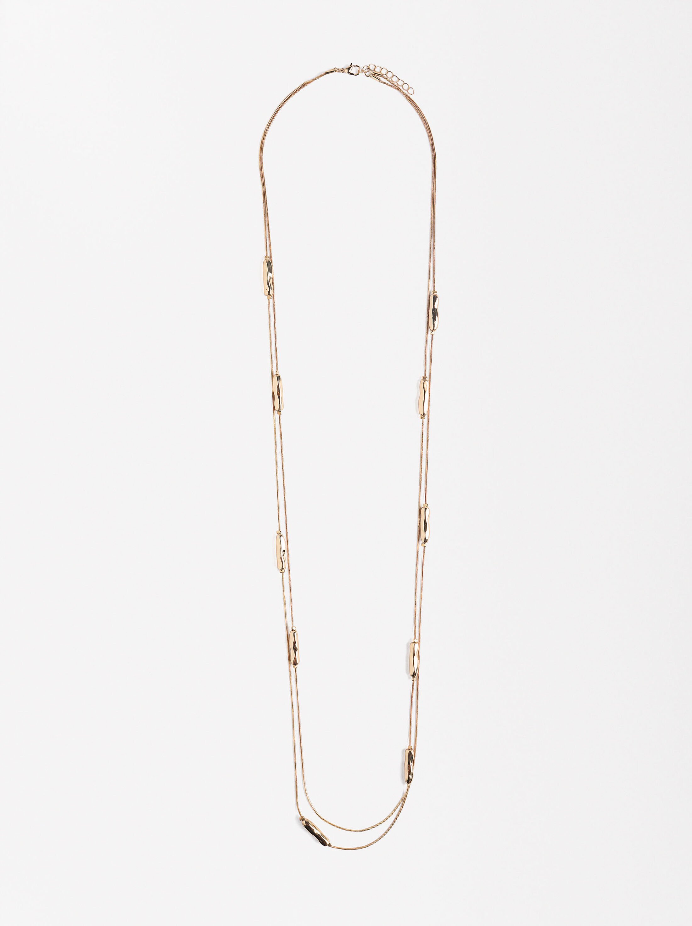 Long necklace with metallic details image number 1.0