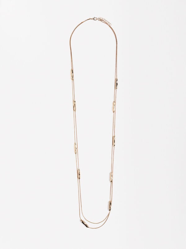 Long necklace with metallic details