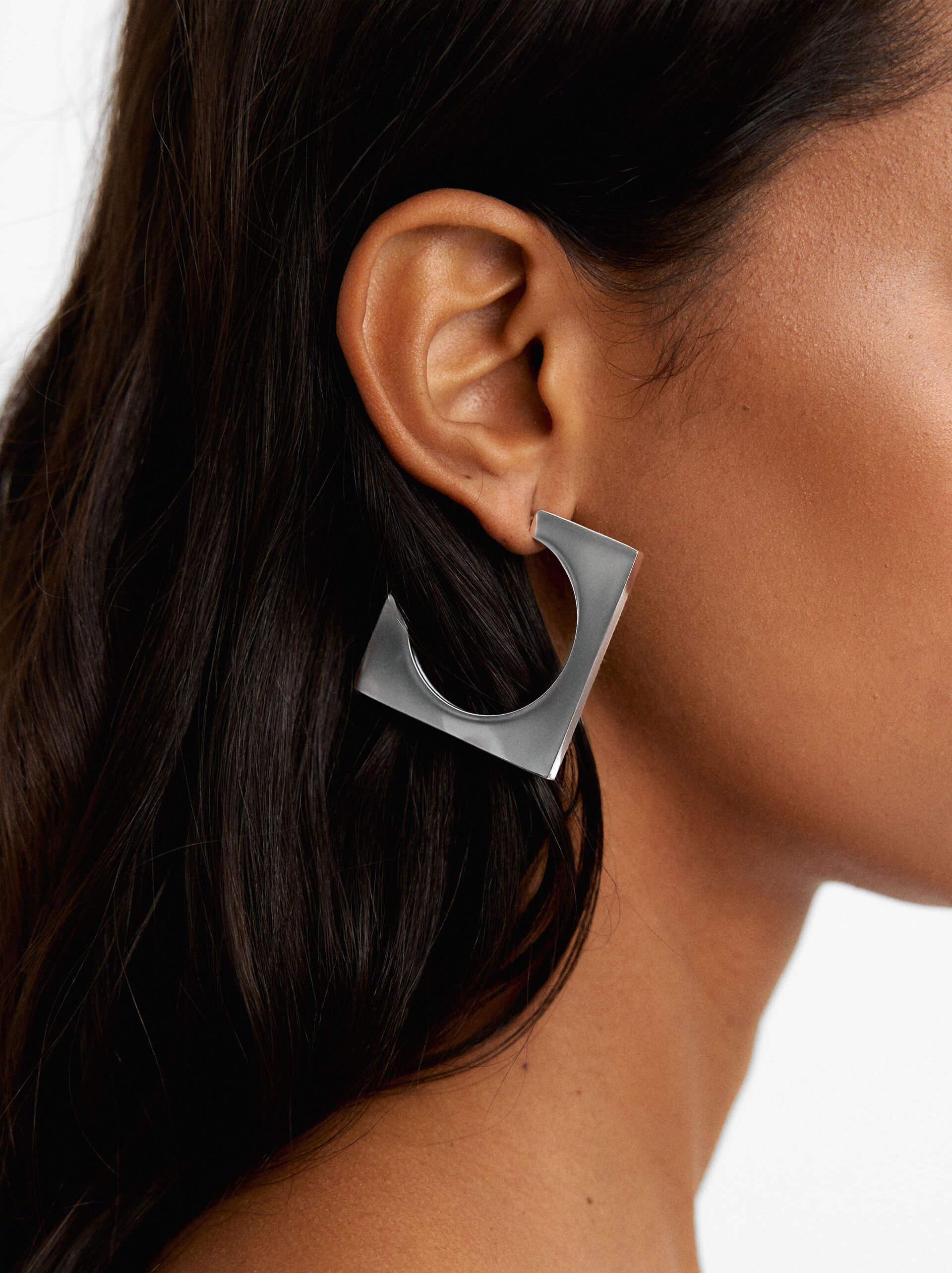 Square hoop earrings – stainless steel image number 1.0