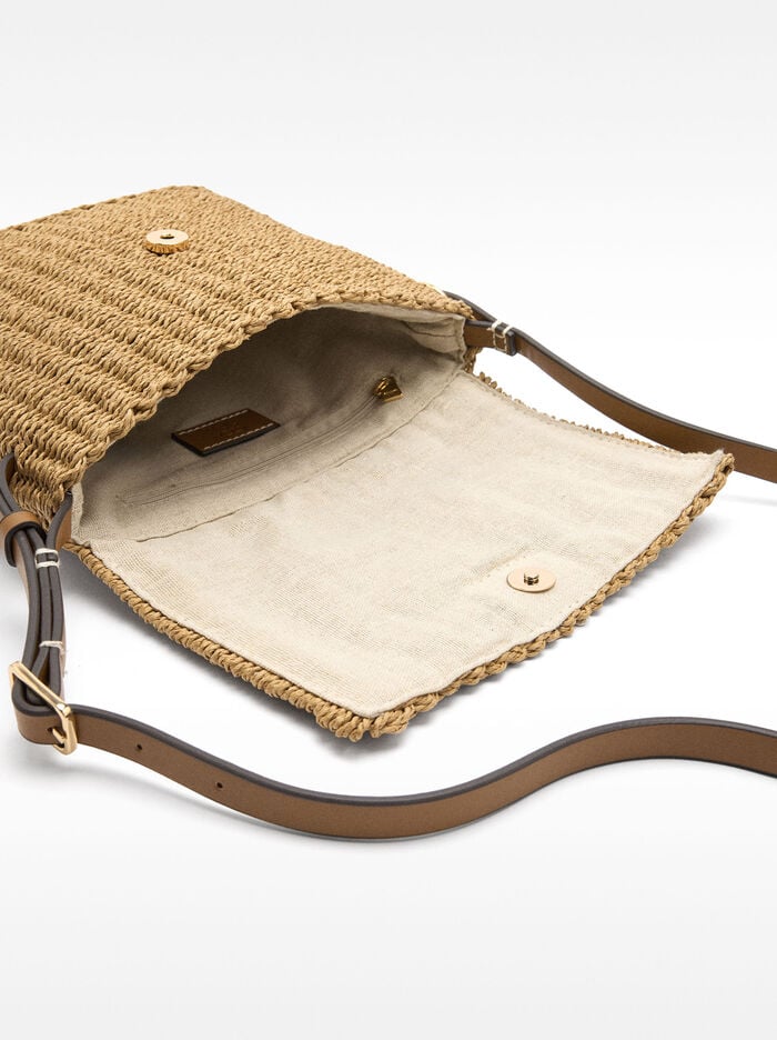 Bolso de bandolera efecto rafia