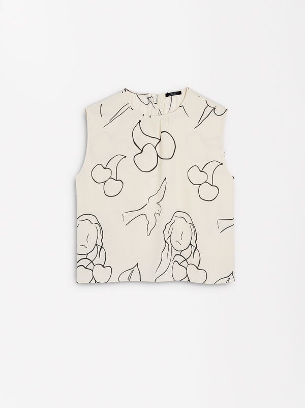 Sleeveless printed top