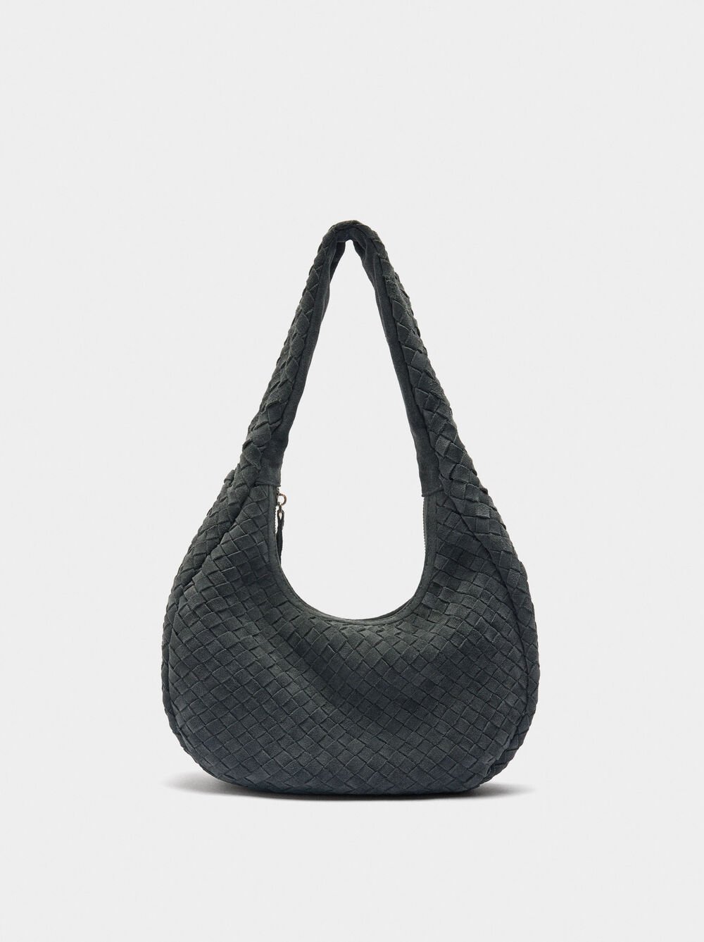 Hobo bag with braided leather