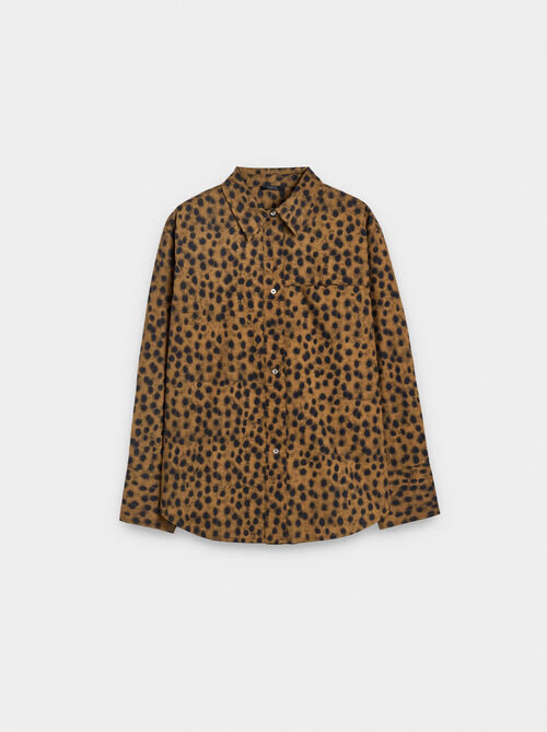 Camisa de estampado animal 100% algodón