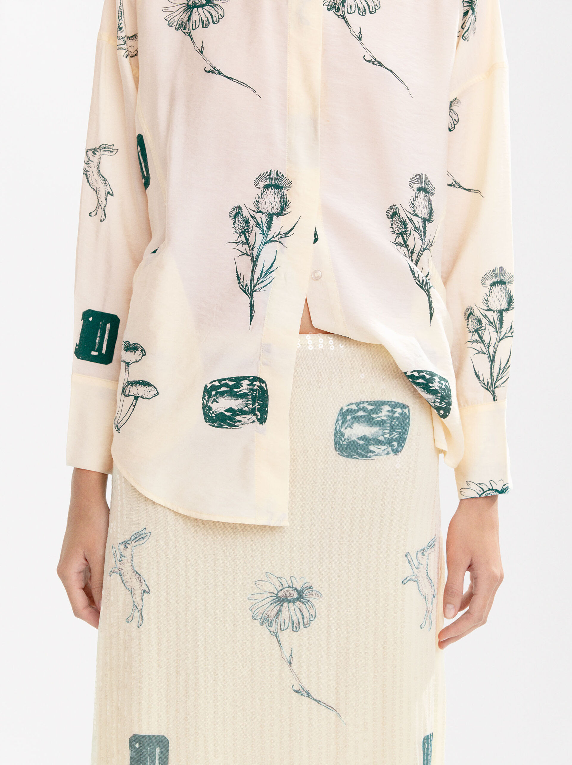 Printed sequin skirt image number 4.0